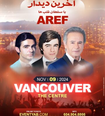 Aref Live In Vancouver – Persian Concert Sat Nov 9 2024