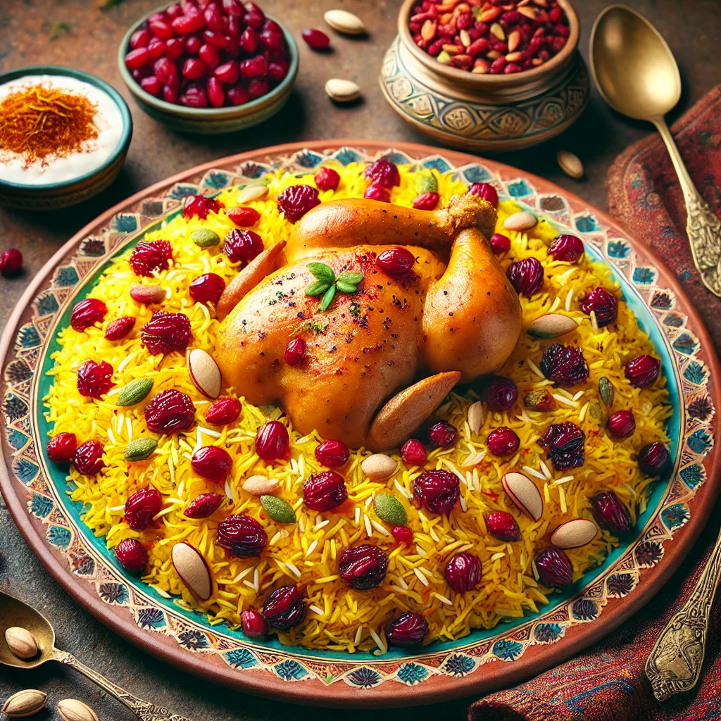 Zereshk Polo Recipe - Persian Saffron Rice with Barberries and Chicken